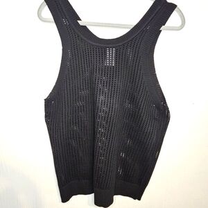 Andrew Christian Men's Black Mesh Kint Tank Top Large